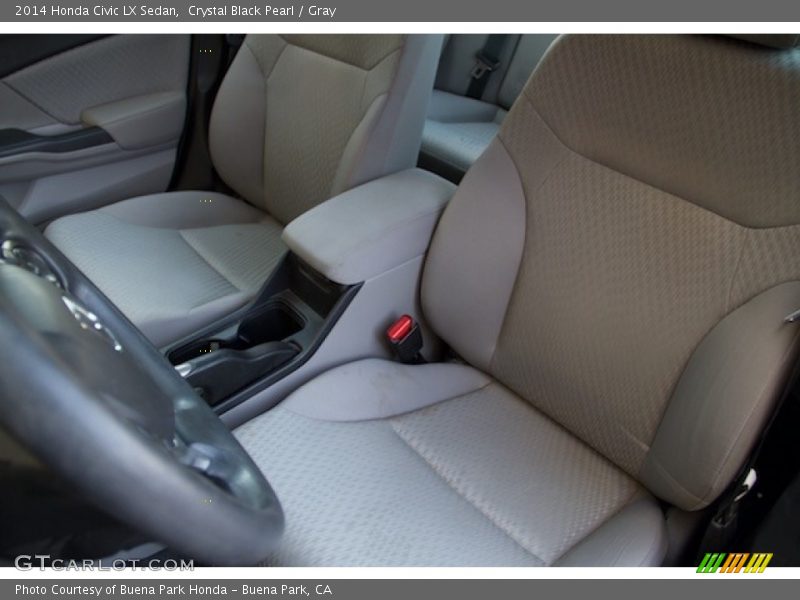Crystal Black Pearl / Gray 2014 Honda Civic LX Sedan
