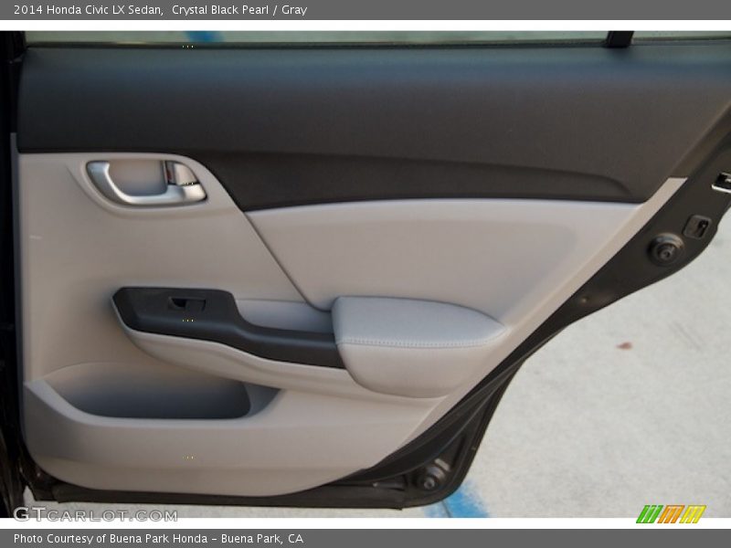Crystal Black Pearl / Gray 2014 Honda Civic LX Sedan