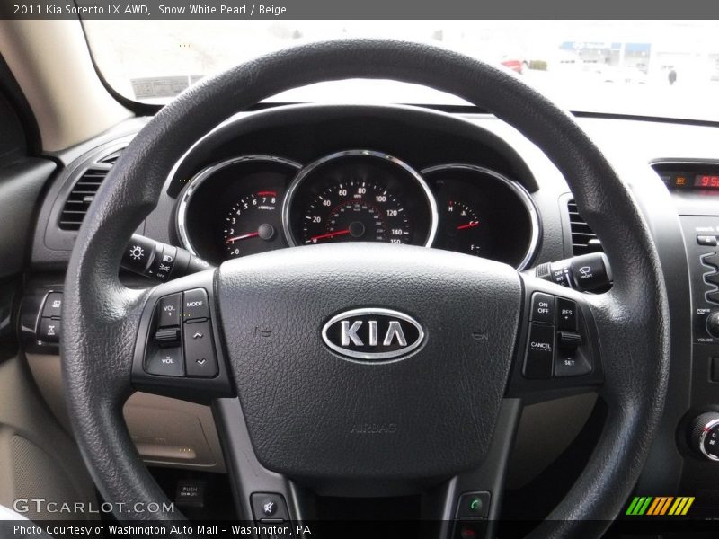 Snow White Pearl / Beige 2011 Kia Sorento LX AWD