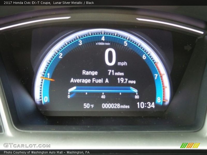 Lunar Silver Metallic / Black 2017 Honda Civic EX-T Coupe