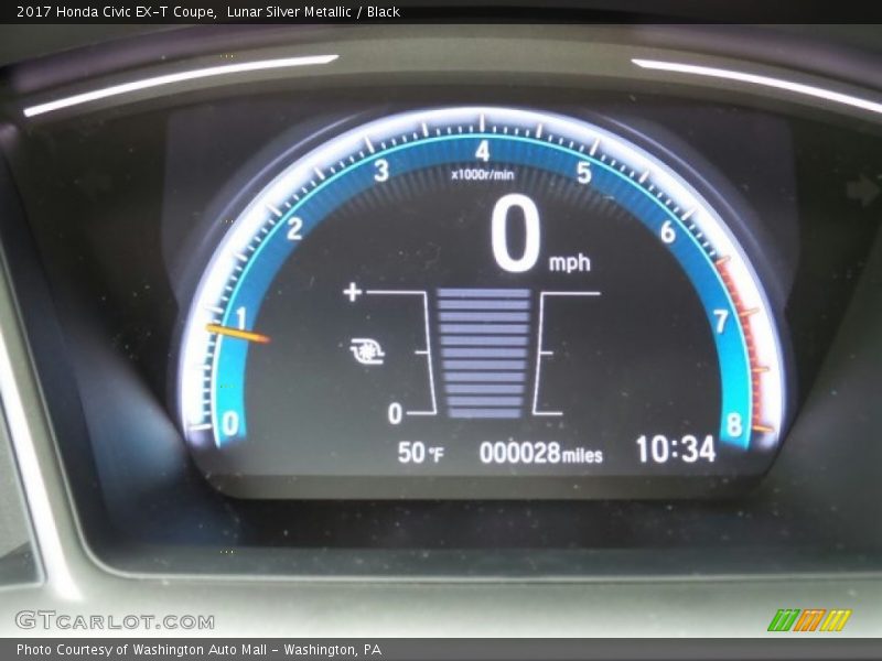 Lunar Silver Metallic / Black 2017 Honda Civic EX-T Coupe