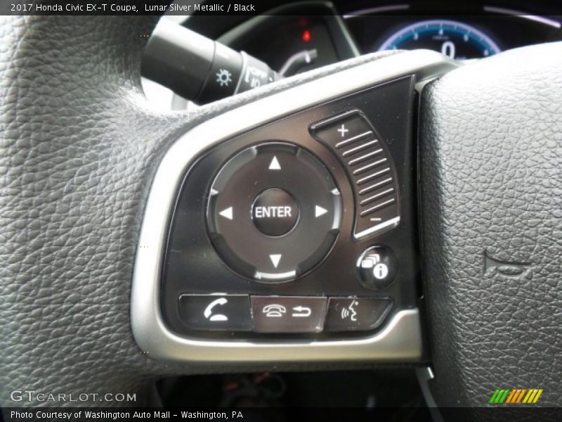 Lunar Silver Metallic / Black 2017 Honda Civic EX-T Coupe