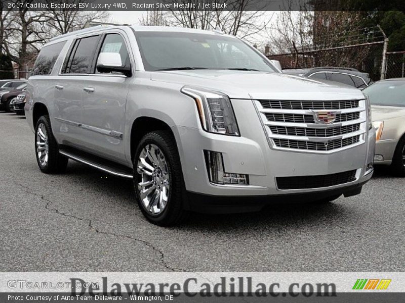 Radiant Silver Metallic / Jet Black 2017 Cadillac Escalade ESV Luxury 4WD