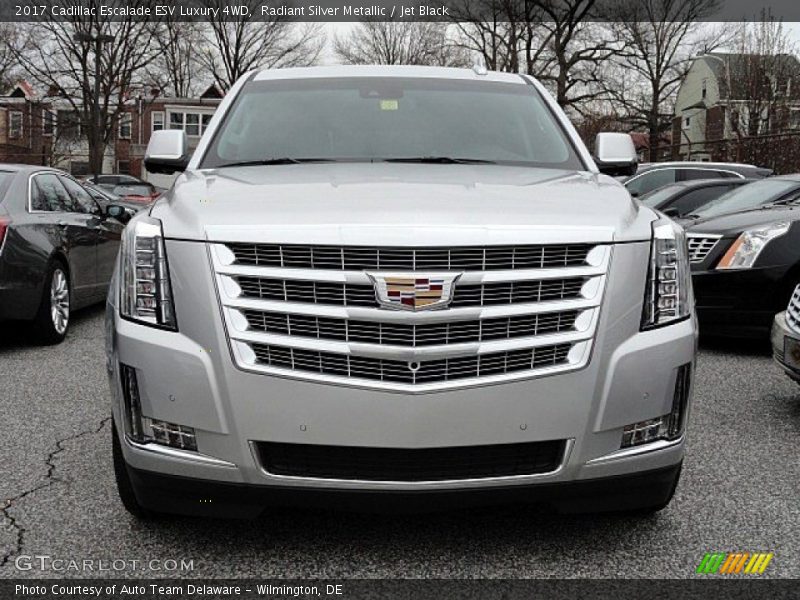 Radiant Silver Metallic / Jet Black 2017 Cadillac Escalade ESV Luxury 4WD
