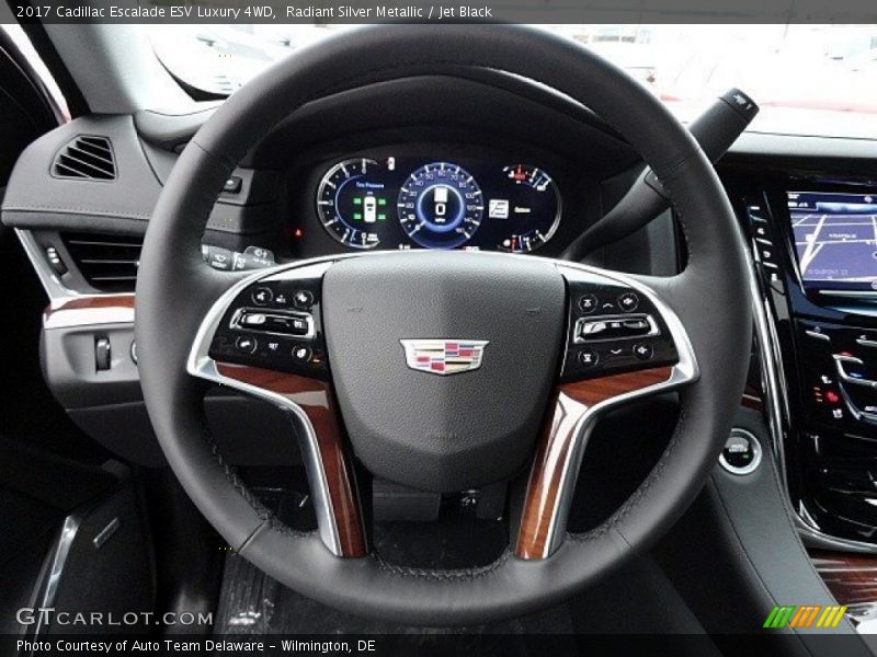 Radiant Silver Metallic / Jet Black 2017 Cadillac Escalade ESV Luxury 4WD