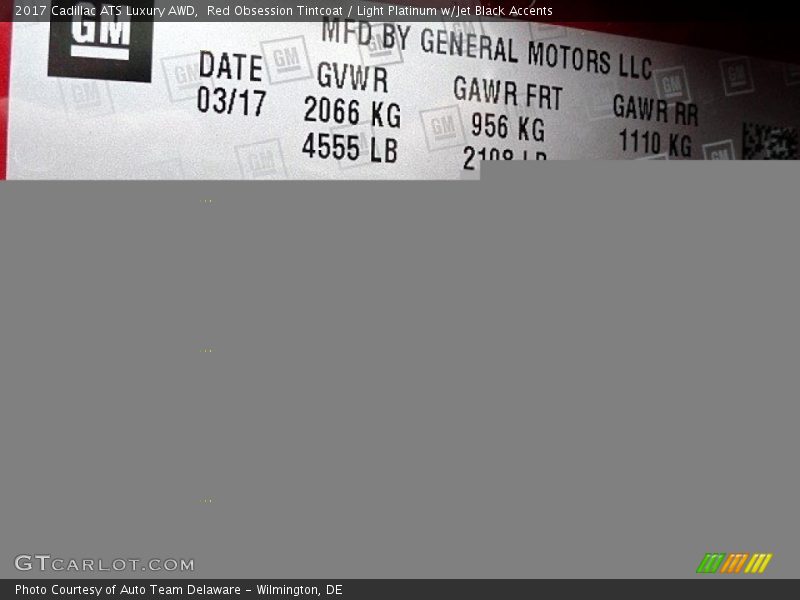 Red Obsession Tintcoat / Light Platinum w/Jet Black Accents 2017 Cadillac ATS Luxury AWD