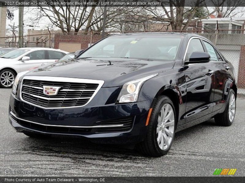 Dark Adriatic Blue Metallic / Light Platinum w/Jet Black Accents 2017 Cadillac ATS AWD