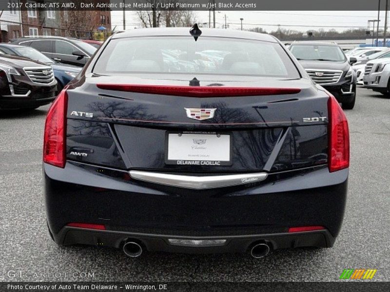 Dark Adriatic Blue Metallic / Light Platinum w/Jet Black Accents 2017 Cadillac ATS AWD