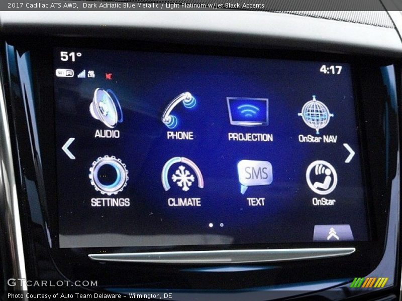 Dark Adriatic Blue Metallic / Light Platinum w/Jet Black Accents 2017 Cadillac ATS AWD