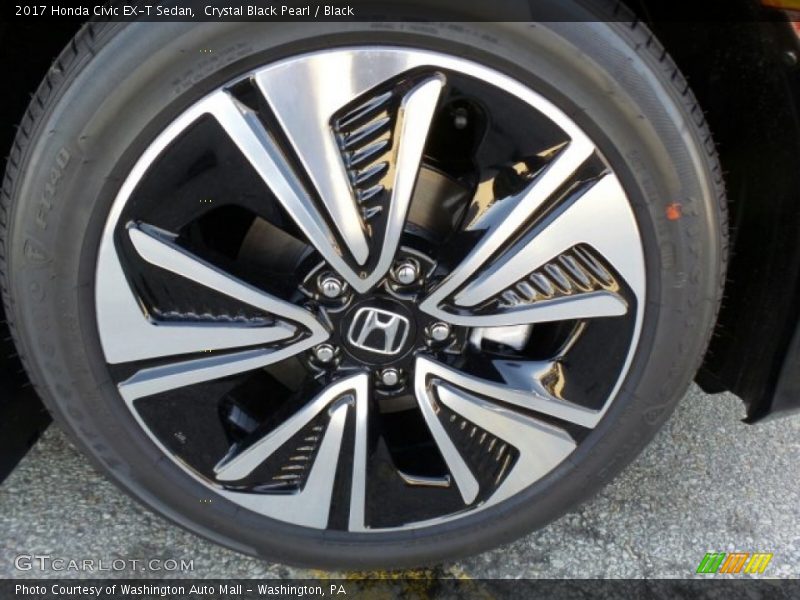Crystal Black Pearl / Black 2017 Honda Civic EX-T Sedan