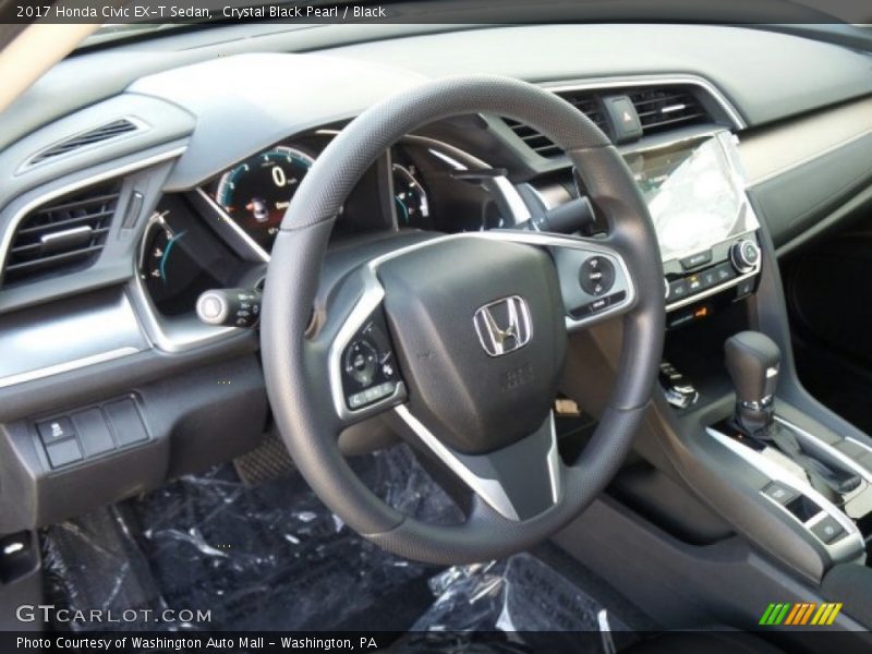 Crystal Black Pearl / Black 2017 Honda Civic EX-T Sedan