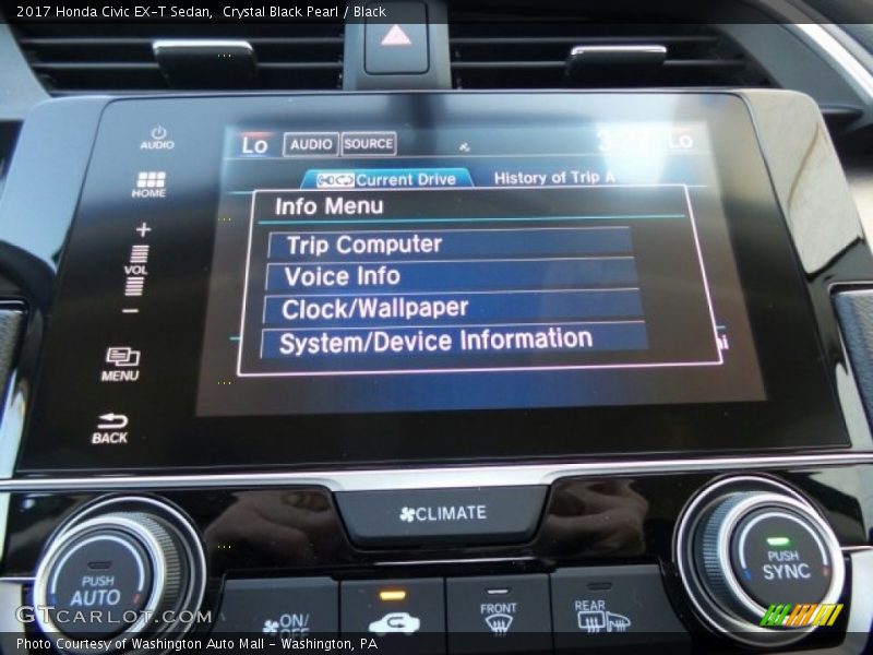 Crystal Black Pearl / Black 2017 Honda Civic EX-T Sedan
