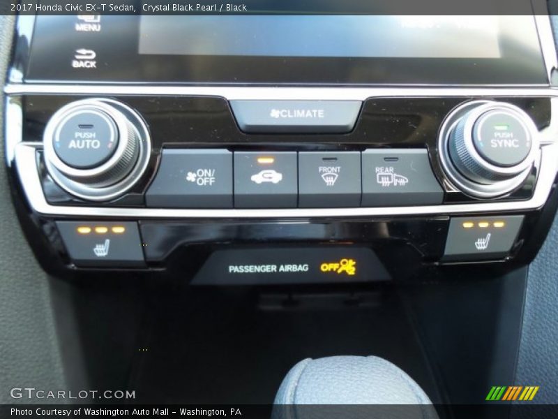 Crystal Black Pearl / Black 2017 Honda Civic EX-T Sedan