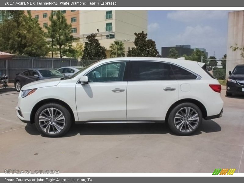 White Diamond Pearl / Espresso 2017 Acura MDX Technology