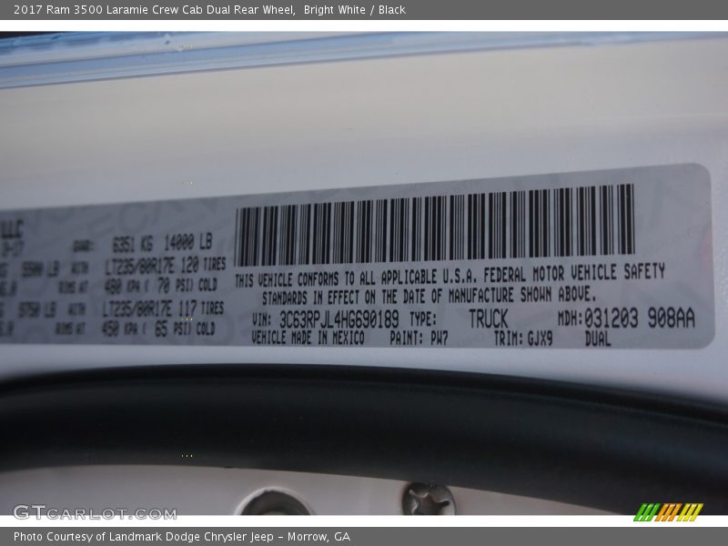 Bright White / Black 2017 Ram 3500 Laramie Crew Cab Dual Rear Wheel
