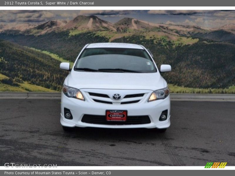 Super White / Dark Charcoal 2012 Toyota Corolla S