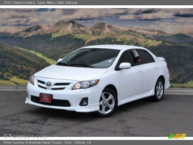 Super White / Dark Charcoal 2012 Toyota Corolla S