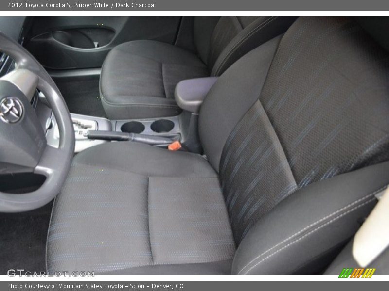 Super White / Dark Charcoal 2012 Toyota Corolla S