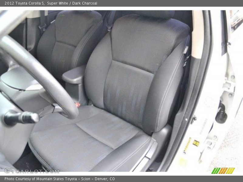 Super White / Dark Charcoal 2012 Toyota Corolla S