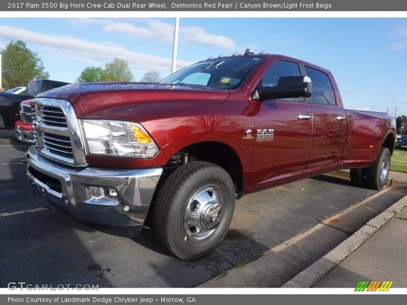 Delmonico Red Pearl / Canyon Brown/Light Frost Beige 2017 Ram 3500 Big Horn Crew Cab Dual Rear Wheel