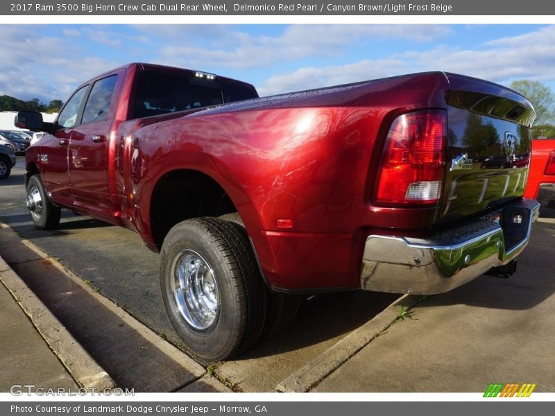 Delmonico Red Pearl / Canyon Brown/Light Frost Beige 2017 Ram 3500 Big Horn Crew Cab Dual Rear Wheel
