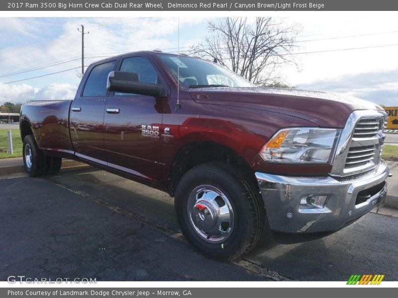 Delmonico Red Pearl / Canyon Brown/Light Frost Beige 2017 Ram 3500 Big Horn Crew Cab Dual Rear Wheel