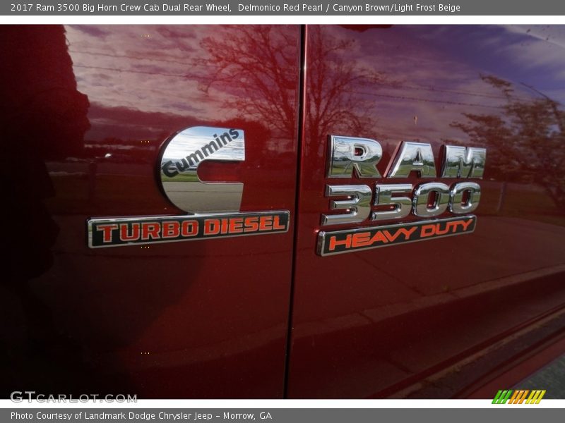 Delmonico Red Pearl / Canyon Brown/Light Frost Beige 2017 Ram 3500 Big Horn Crew Cab Dual Rear Wheel