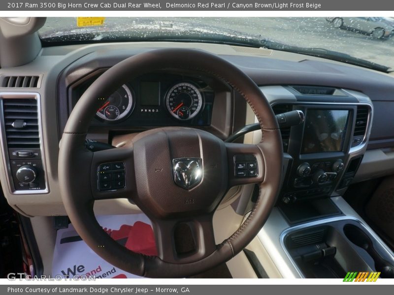 Delmonico Red Pearl / Canyon Brown/Light Frost Beige 2017 Ram 3500 Big Horn Crew Cab Dual Rear Wheel