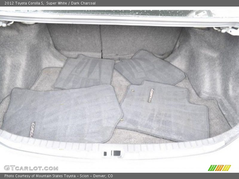 Super White / Dark Charcoal 2012 Toyota Corolla S