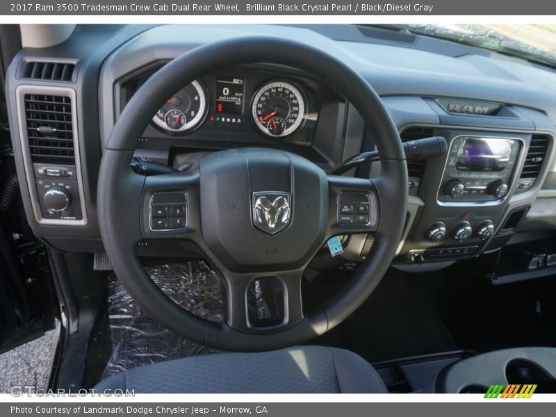 Brilliant Black Crystal Pearl / Black/Diesel Gray 2017 Ram 3500 Tradesman Crew Cab Dual Rear Wheel