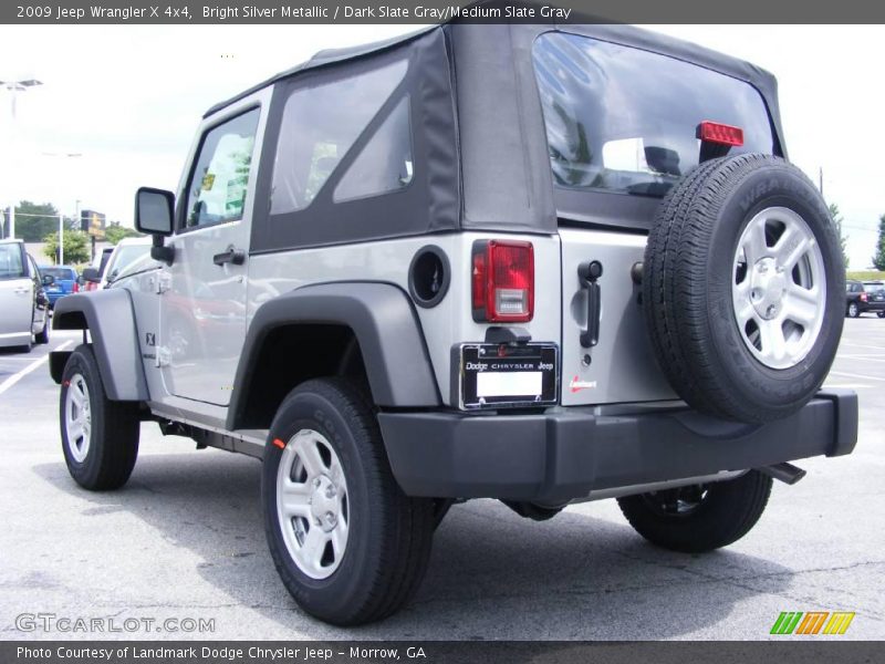 Bright Silver Metallic / Dark Slate Gray/Medium Slate Gray 2009 Jeep Wrangler X 4x4