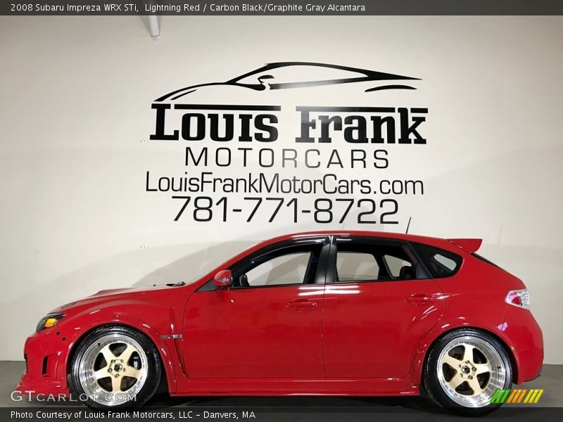 Lightning Red / Carbon Black/Graphite Gray Alcantara 2008 Subaru Impreza WRX STi