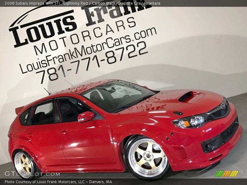 Lightning Red / Carbon Black/Graphite Gray Alcantara 2008 Subaru Impreza WRX STi