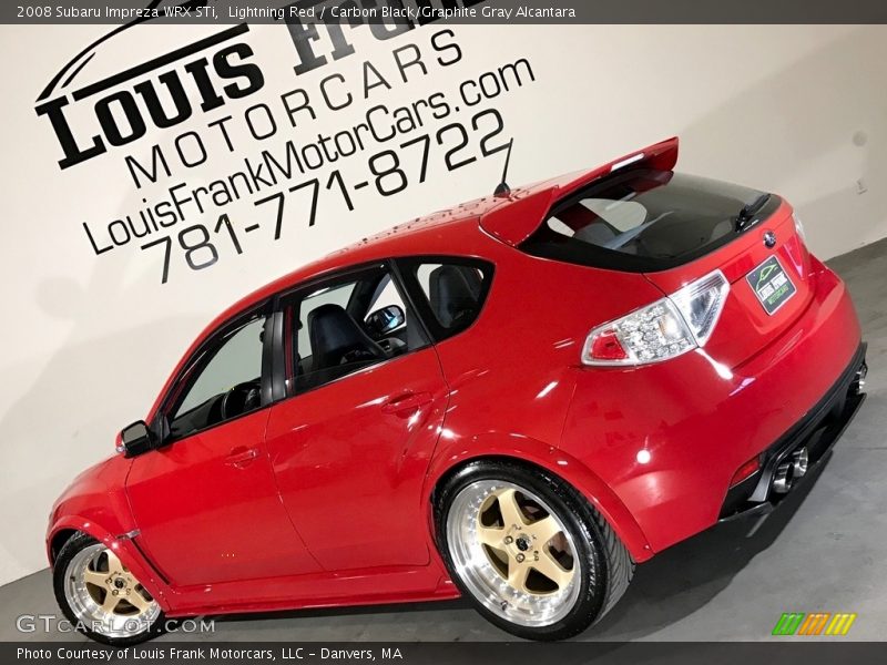 Lightning Red / Carbon Black/Graphite Gray Alcantara 2008 Subaru Impreza WRX STi