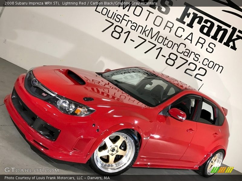 Lightning Red / Carbon Black/Graphite Gray Alcantara 2008 Subaru Impreza WRX STi