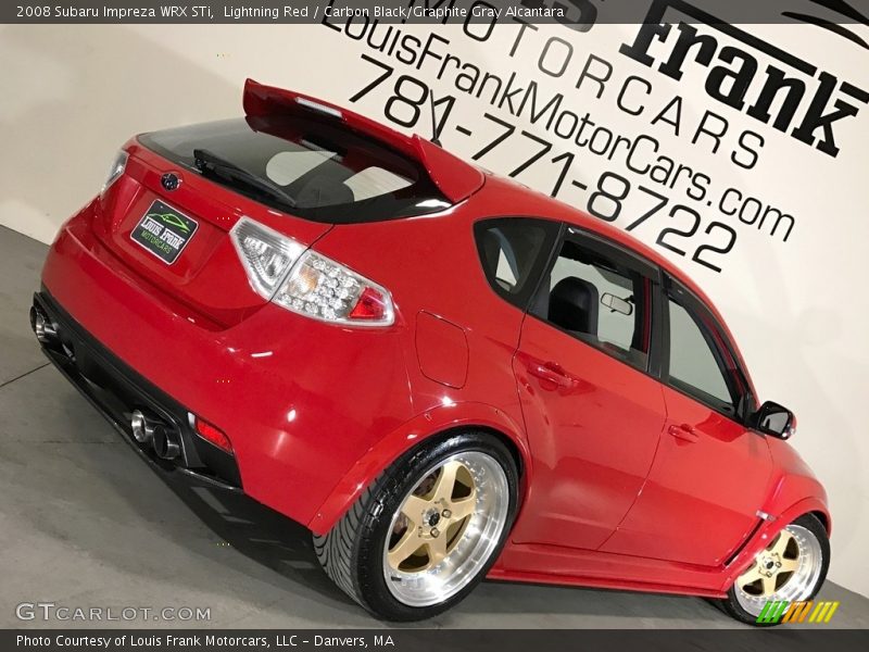 Lightning Red / Carbon Black/Graphite Gray Alcantara 2008 Subaru Impreza WRX STi
