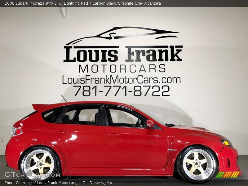 Lightning Red / Carbon Black/Graphite Gray Alcantara 2008 Subaru Impreza WRX STi
