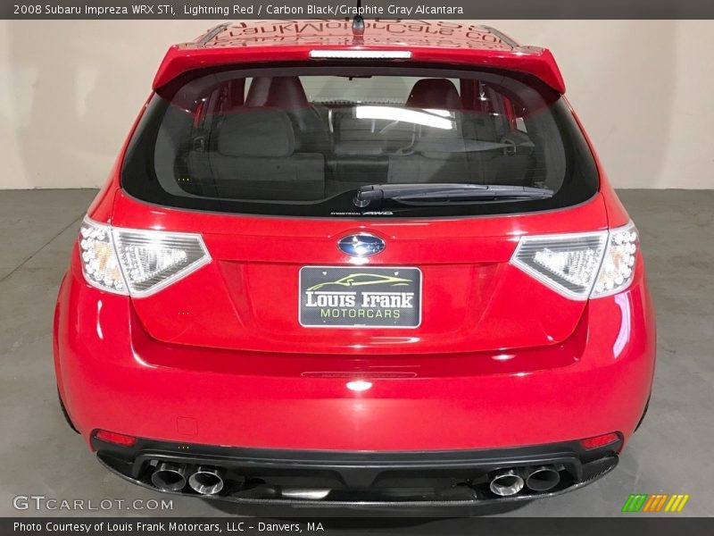 Lightning Red / Carbon Black/Graphite Gray Alcantara 2008 Subaru Impreza WRX STi