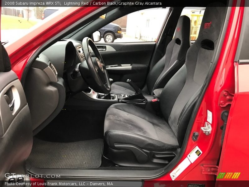 Lightning Red / Carbon Black/Graphite Gray Alcantara 2008 Subaru Impreza WRX STi
