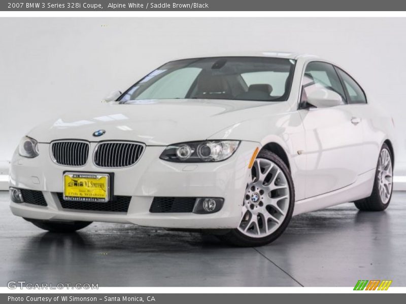 Alpine White / Saddle Brown/Black 2007 BMW 3 Series 328i Coupe