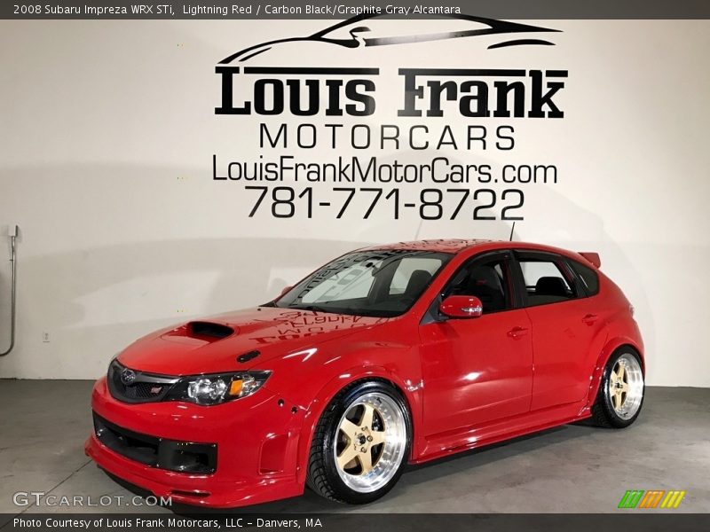 Lightning Red / Carbon Black/Graphite Gray Alcantara 2008 Subaru Impreza WRX STi