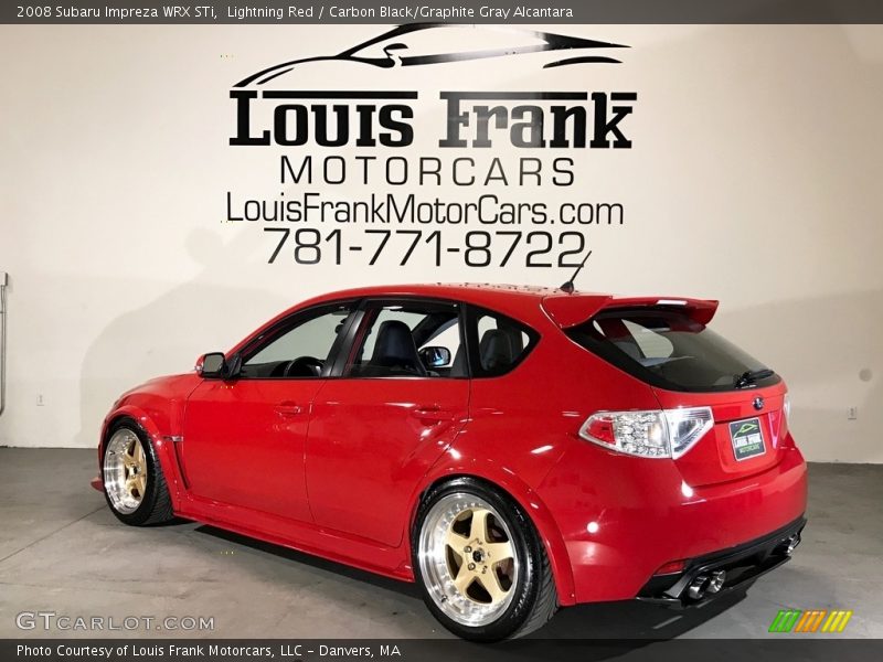 Lightning Red / Carbon Black/Graphite Gray Alcantara 2008 Subaru Impreza WRX STi