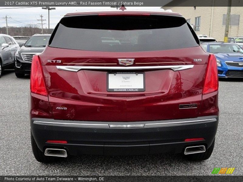 Red Passion Tintcoat / Sahara Beige 2017 Cadillac XT5 Premium Luxury AWD