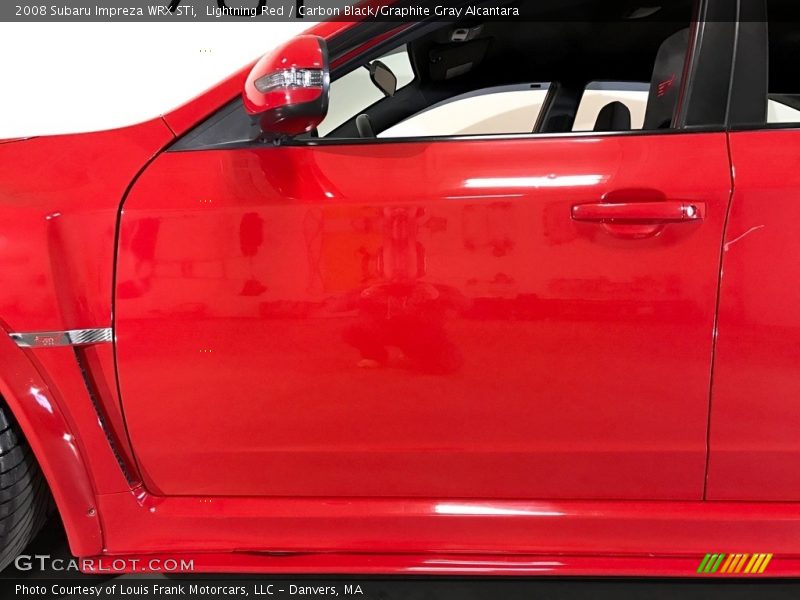 Lightning Red / Carbon Black/Graphite Gray Alcantara 2008 Subaru Impreza WRX STi
