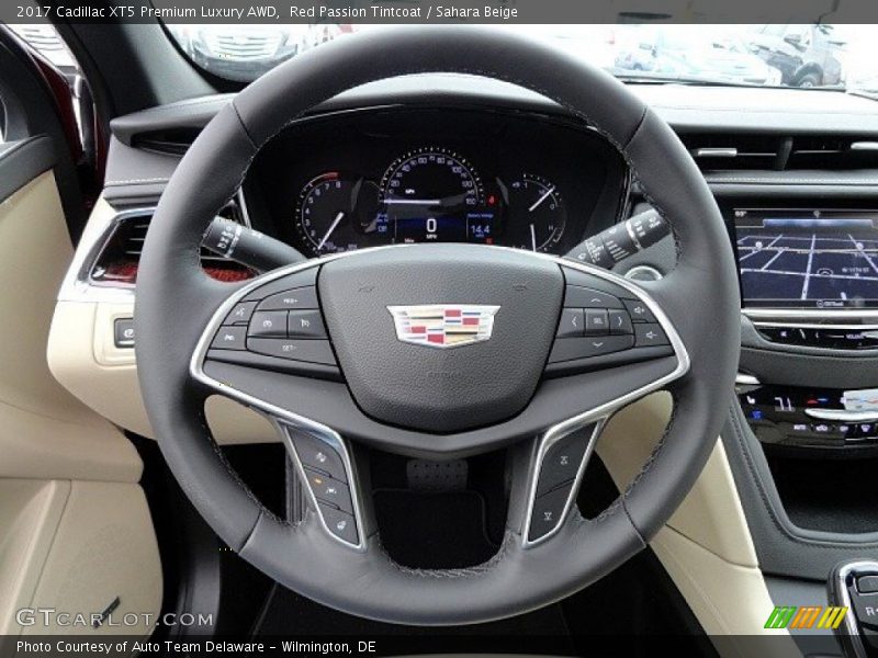 Red Passion Tintcoat / Sahara Beige 2017 Cadillac XT5 Premium Luxury AWD