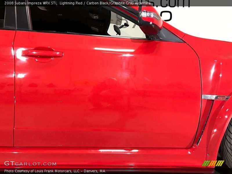 Lightning Red / Carbon Black/Graphite Gray Alcantara 2008 Subaru Impreza WRX STi