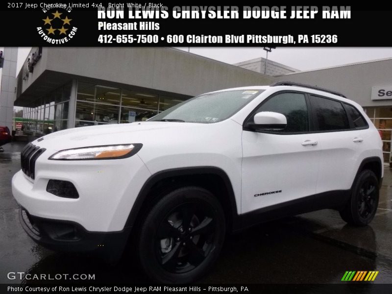 Bright White / Black 2017 Jeep Cherokee Limited 4x4