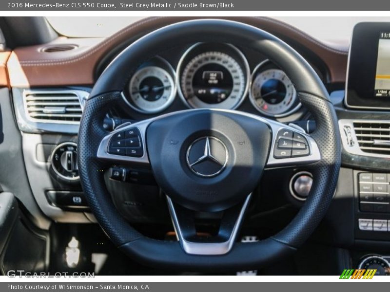 Steel Grey Metallic / Saddle Brown/Black 2016 Mercedes-Benz CLS 550 Coupe