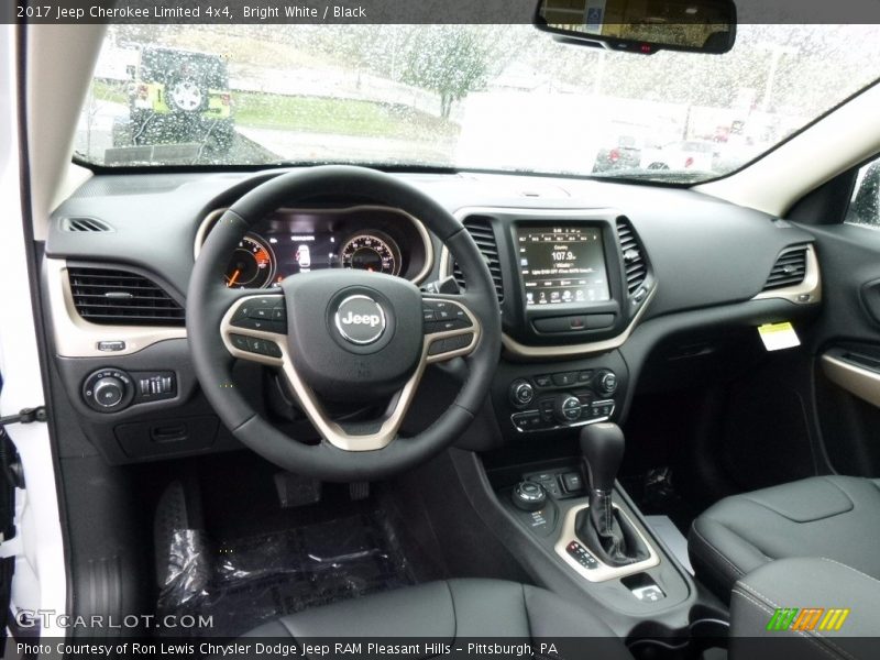 Bright White / Black 2017 Jeep Cherokee Limited 4x4
