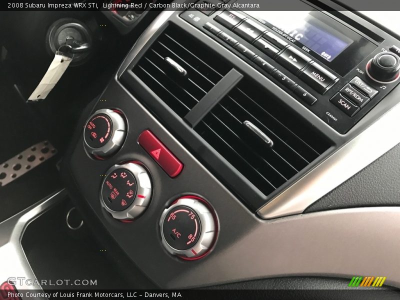 Lightning Red / Carbon Black/Graphite Gray Alcantara 2008 Subaru Impreza WRX STi